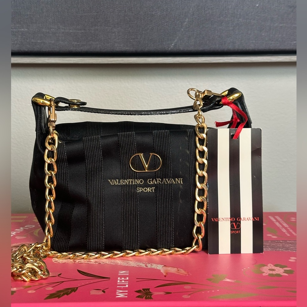 Valentino Garavani Black Mini Bag with Gold Chain